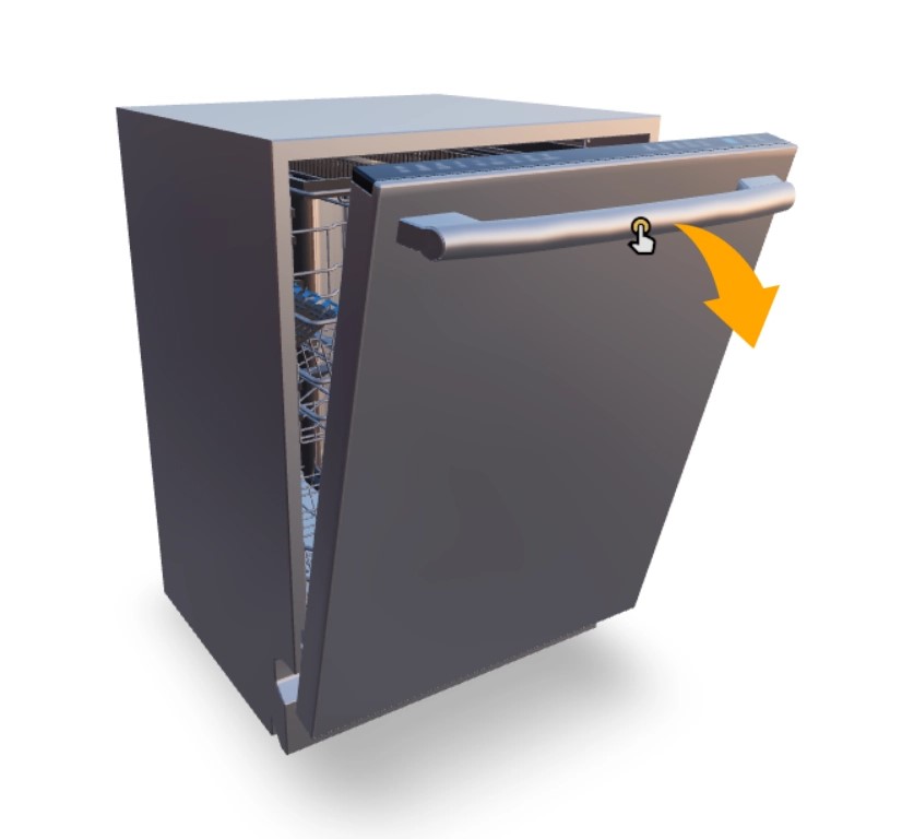 Dishwasher with animation