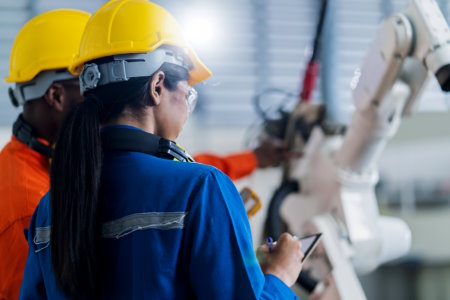 industrial workers using AR