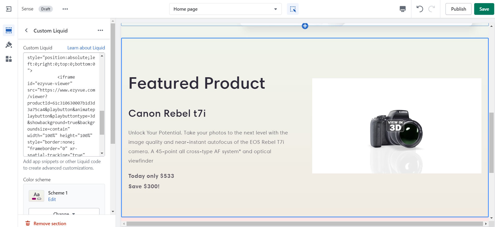pasted product iframe code