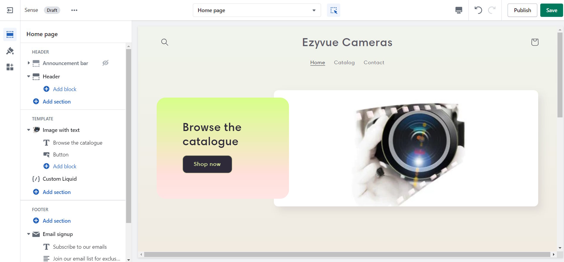 image of shopify store